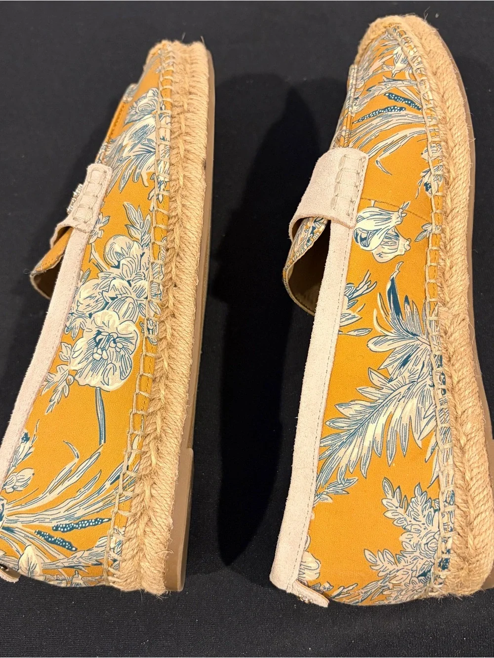 Sam Edelman Kai 2 Marigold Yellow Floral Espadrille Loafers Women's 8.5 M  NWOB